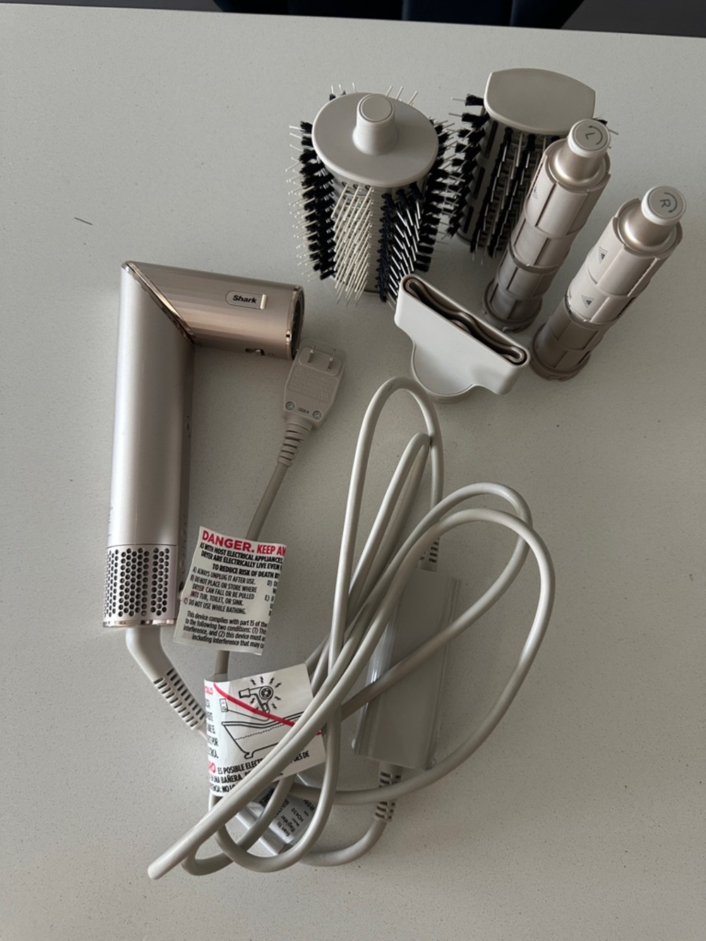 Shark Silver Travel Hair Styler with Brushes and Rollers